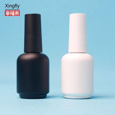 Op maat gemaakte 11 ml ronde witte zwarte UV gel lege nagellak glasfles met borstelkappen