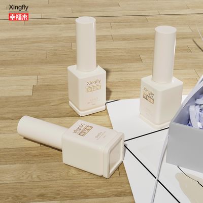 15ml Vierkante Custom Private Label Kleeftips Gel Nagelpoetser OEM Custom Glasfles